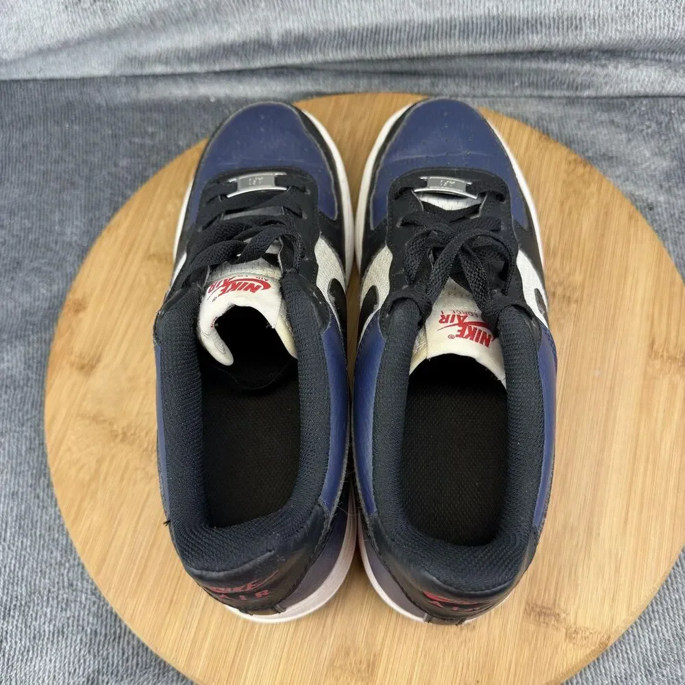 Nike Air Force 1 Low Shoes Youth Size 6Y Blue Black Leather HJ9201-400 Sneakers